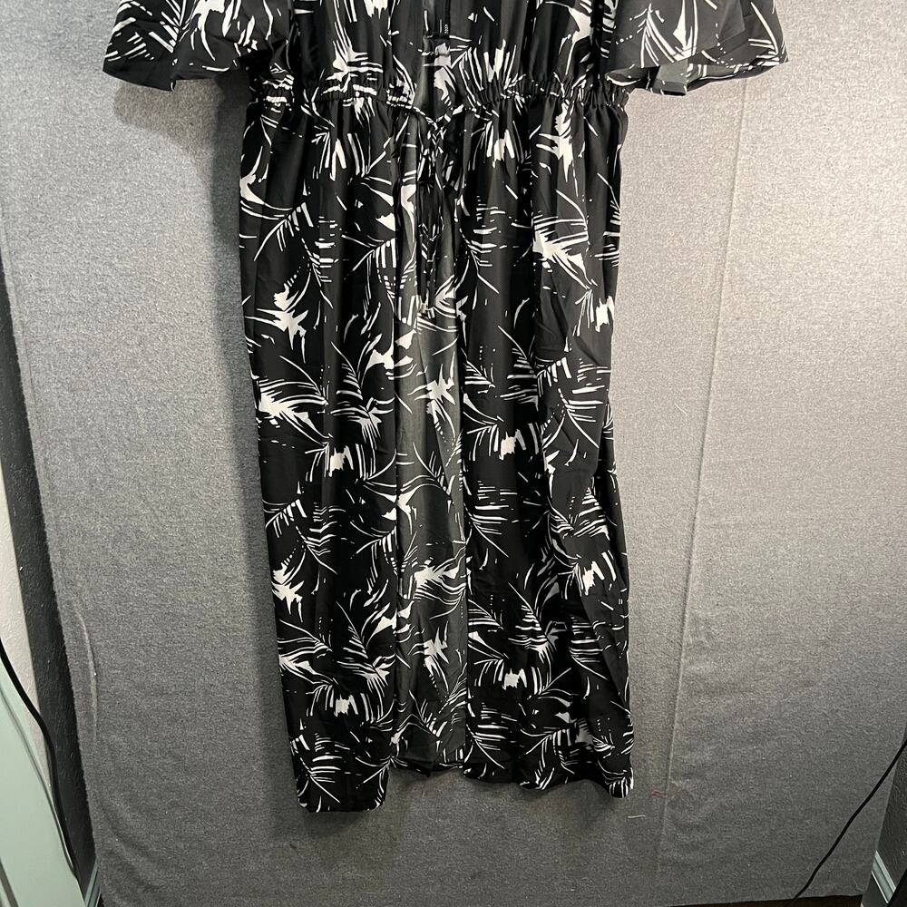 Belle Beach by Kim Gravel Petite Tie Front Cover-Up Poolside Palm, Petite M/L - Picture 5 of 15